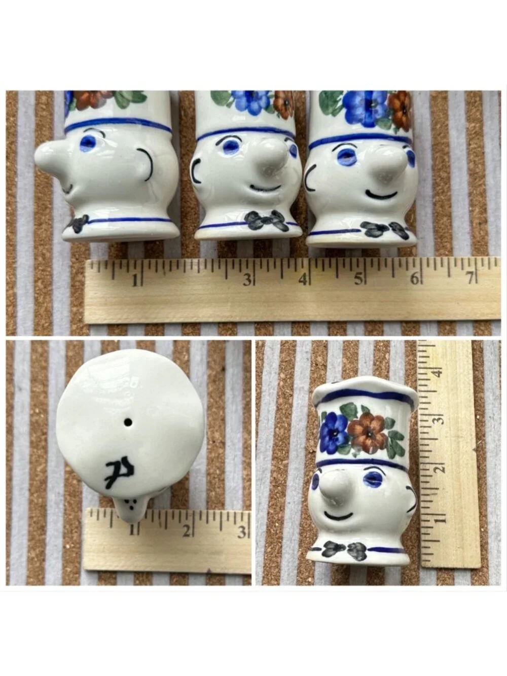 Vintage Italian Pottery Set Firenze Cow Creamer Salt Pepper Shakers Hand Painted